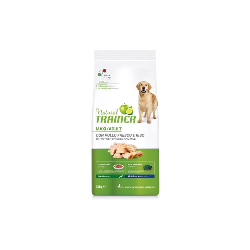 Natural Trainer - Dog Maxi Adult Chicken / Rice. 12kg