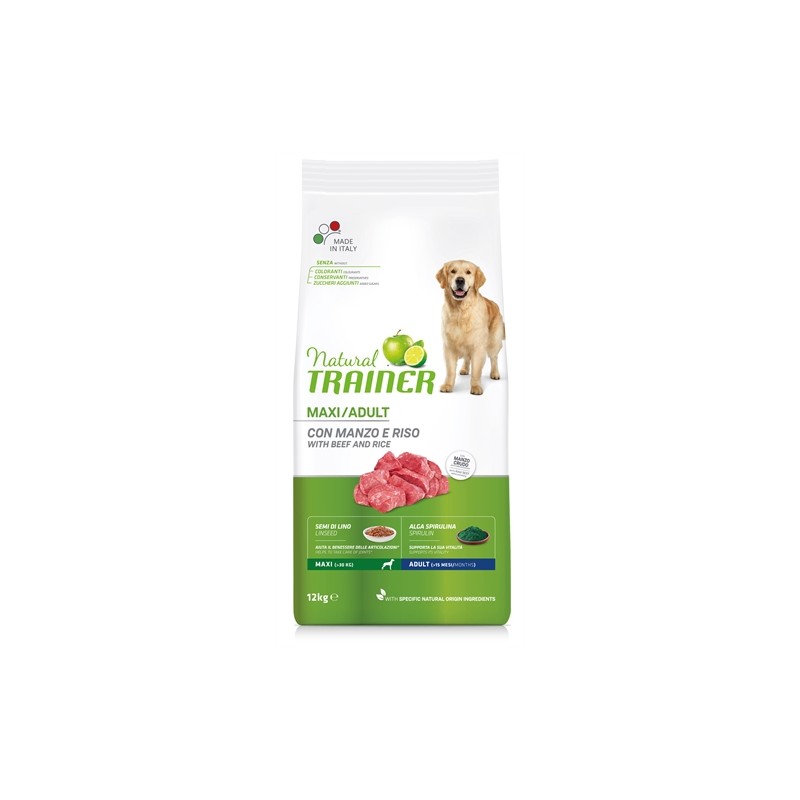 Natural Trainer - Dog Adult Maxi Beef / Rice. 12kg