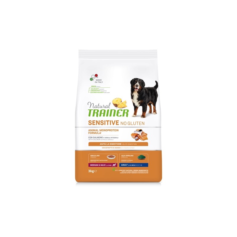Natural Trainer - Dog Adult Medium / Maxi Sensitive Salmon Glutenvrij. 3kg