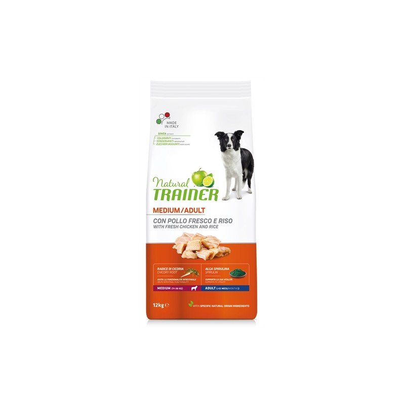 Natural Trainer - Dog Adult Medium Chicken / Rice. 12kg