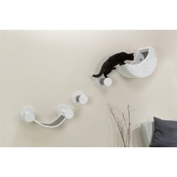 Trixie Katten Klimset Voor Aan De Muur 4 Klimplekken Wit / Grijs 78X30X30 CM