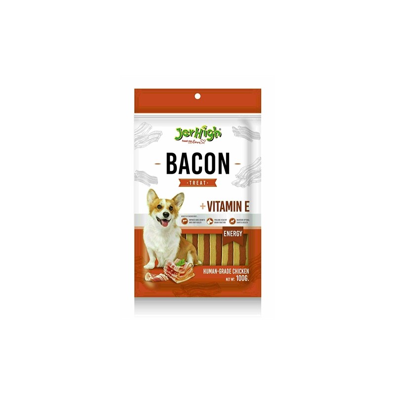 Jerhigh - Bacon Treat Met Kip en Vitamine E. 100gr