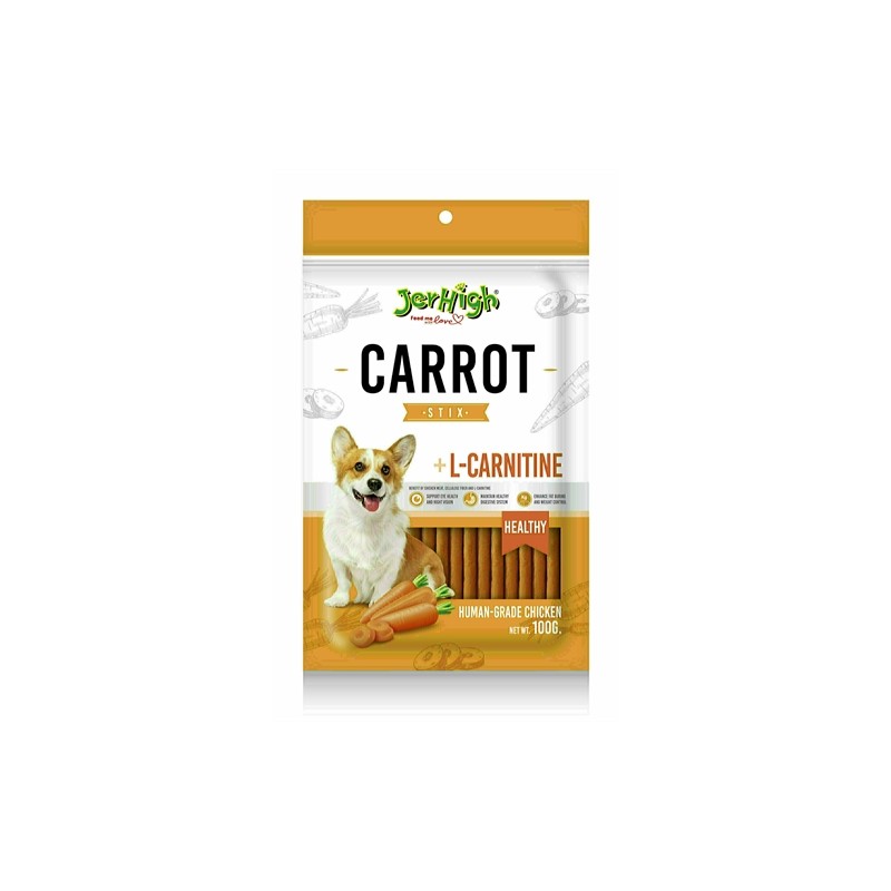 Jerhigh - Carrot Stix Met Kip En L-Carnitine. 100gr