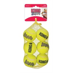 Kong Squeakair Tennisbal Geel Met Piep  MEDIUM 6,5 CM 6 ST