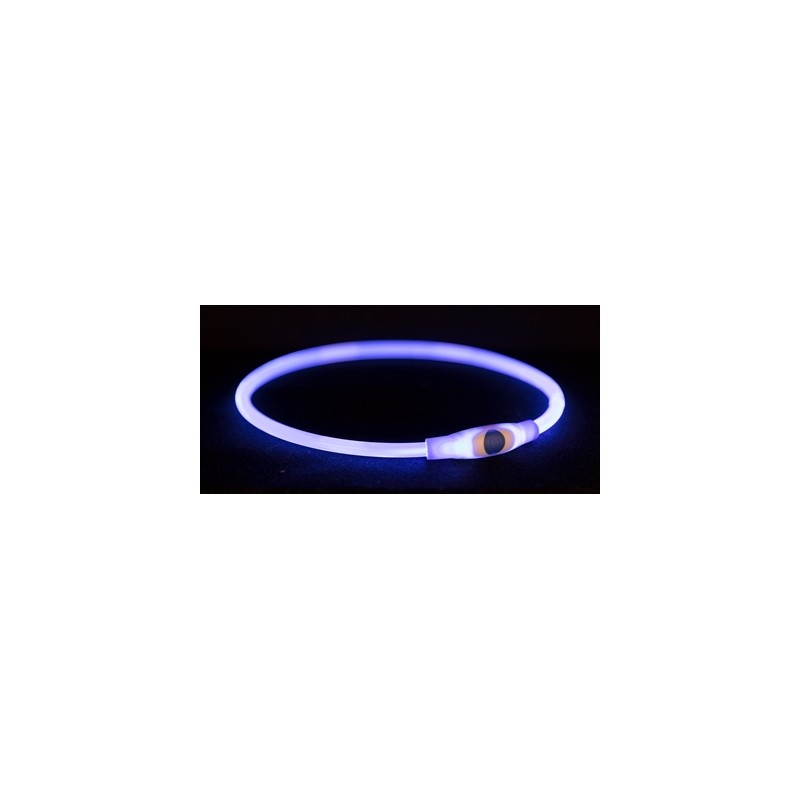 Trixie Lichtgevende Halsband Usb Flash Light Oplaadbaar Tpu Blauw 40X0,8 CM