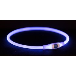 Trixie Lichtgevende Halsband Usb Flash Light Oplaadbaar Tpu Blauw 65X0,8 CM