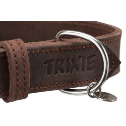 Trixie Halsband Hond Rustic Vetleer Donkerbruin 27-34X1,8 CM