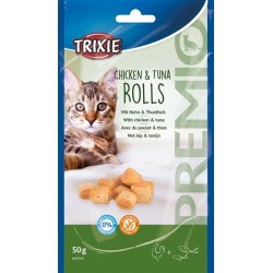 Trixie Premio Kip & Tonijn Rolletjes Voor Katten Glutenvrij 50 GR