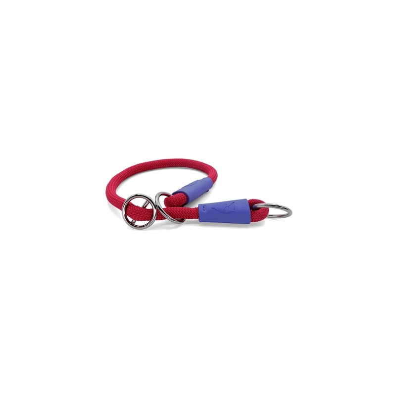Morso - Half Slip Halsband Hond, Regular Rope Gerecycled Red Velvet. 50X1 CM