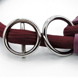 Morso - Half Slip Halsband Hond Soft Rope, Gerecycled Plum. 45X1 CM