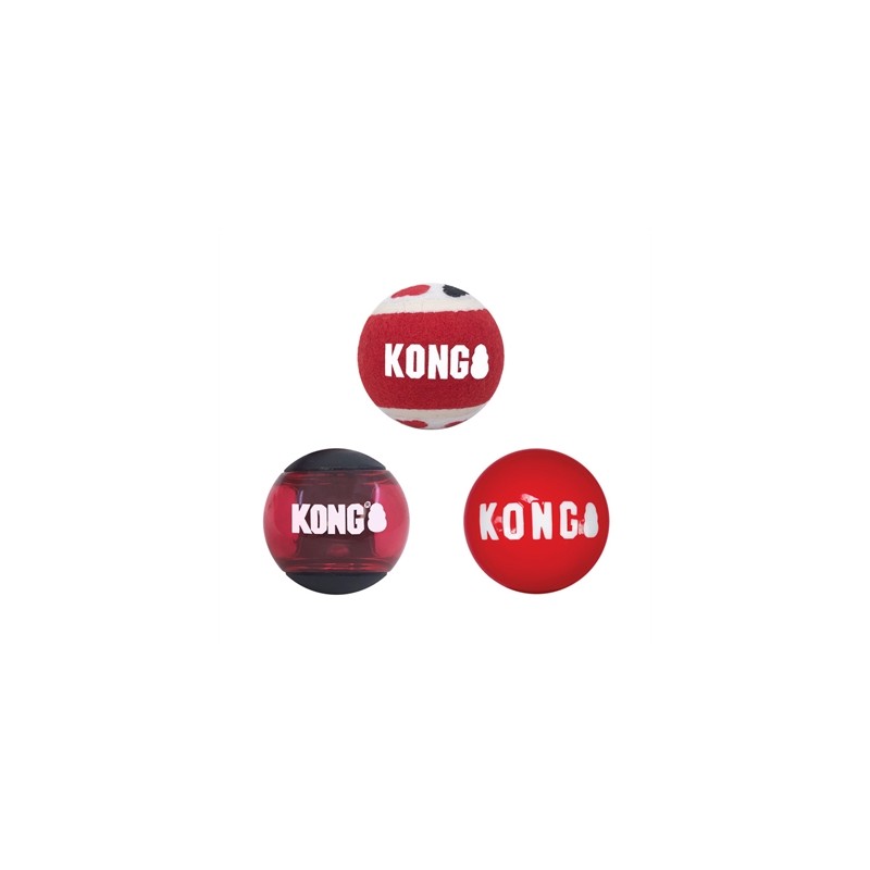 Kong Signature Ballen Assorti 8,5X8,5X8,5 CM 3 ST