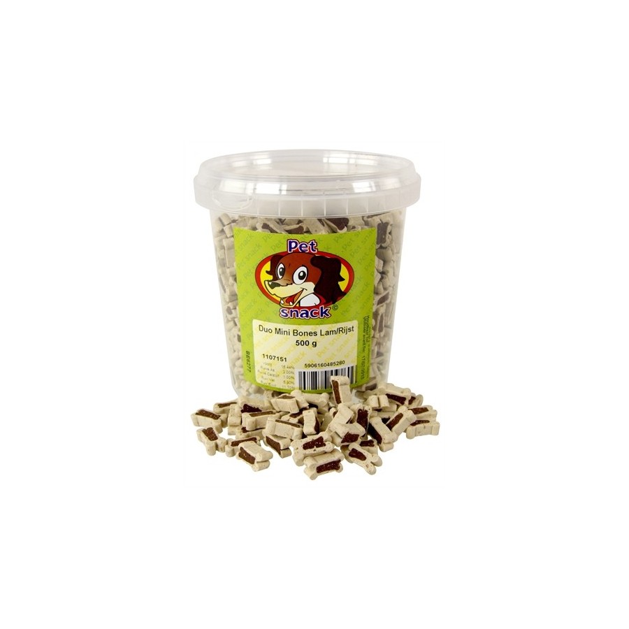 Petsnack Botjes Mini Duo Lam / Rijst 500 GR