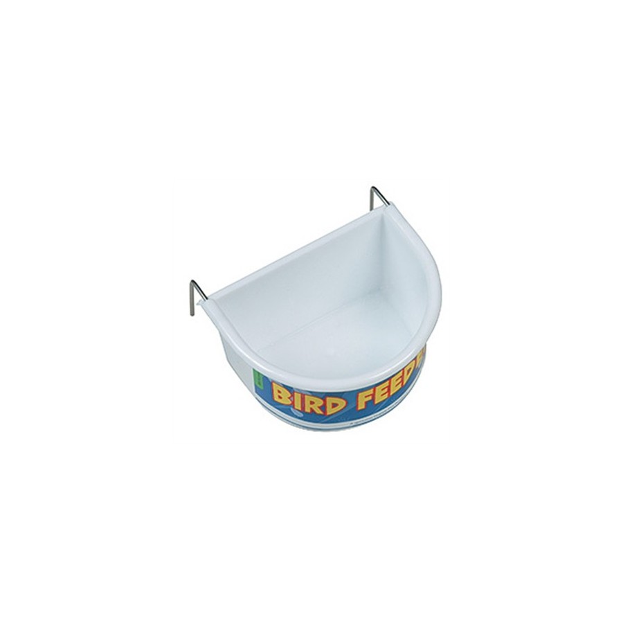 Happy Pet Voerbak Half Rond Wit LARGE 11,5X8,5X6,5 CM