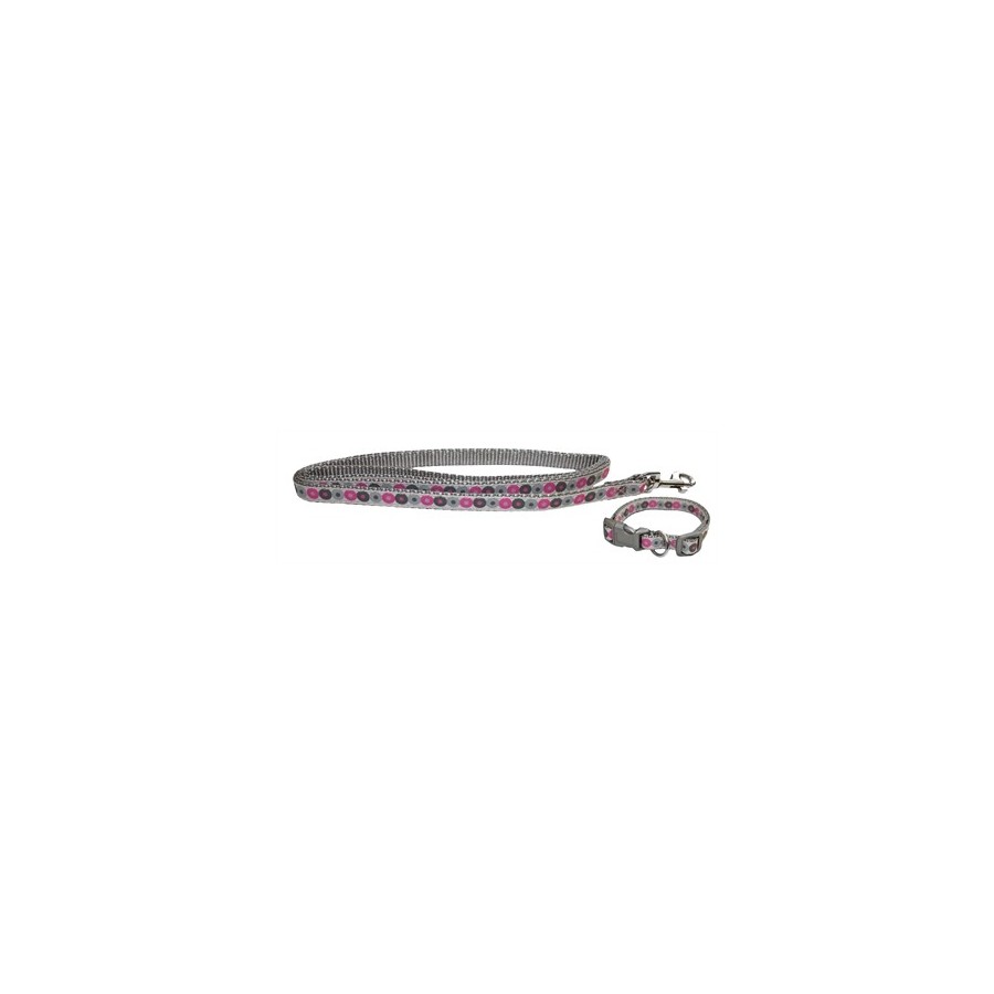 Little Rascals Puppy Halsband Met Lijn Roze 22,5-36 CM