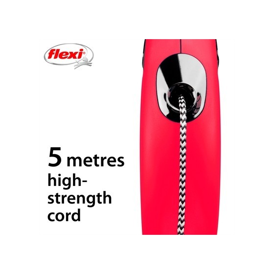 Flexi Rollijn Classic Cord Rood M, 5m.