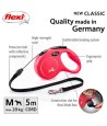 Flexi Rollijn Classic Cord Rood M, 5m.
