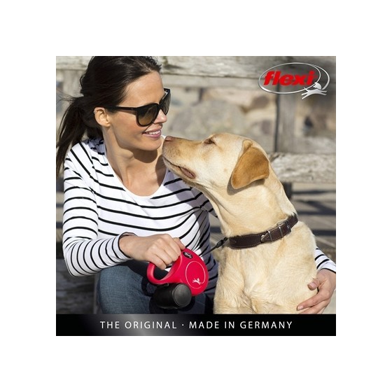 Flexi Rollijn Classic Cord Rood M, 5m.