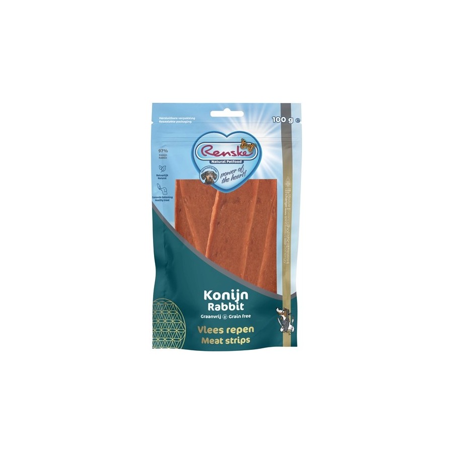 Renske Gezonde Beloning Vlees Strip Konijn 100 GR