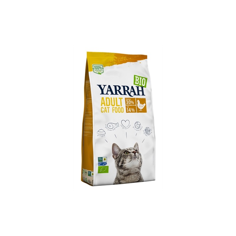 Yarrah Cat - Biologische Brokken Kip. 2,4 KG