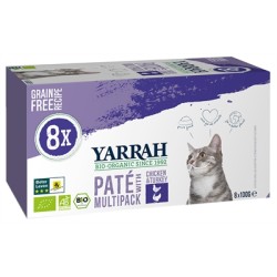 Yarrah Cat - Multipack Pate Chicken / Turkey Grainfree. 8x 100 GR