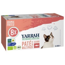 Yarrah Cat - Organic Multipack Pate Salmon Graanvrij 8x 100 GR
