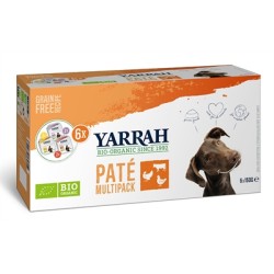 Yarrah Dog - Organic Multipack Pate Kalkoen / Kip / Rund. 6x 150 GR