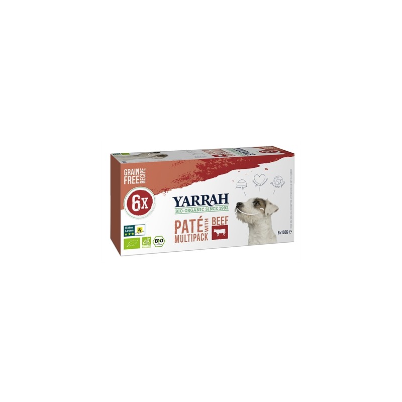 Yarrah Dog - Pate Multipack Beef. 6x 150 GR