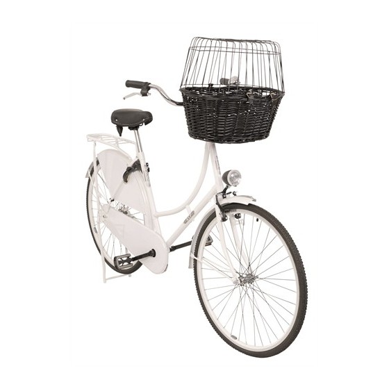 Trixie Wilgen Fietsmand Voorop Zwart Met Kussen En Kap 50X41X35 CM