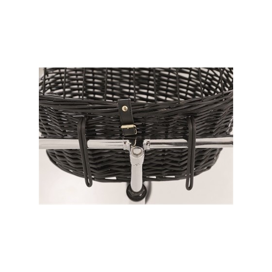 Trixie Wilgen Fietsmand Voorop Zwart Met Kussen En Kap 50X41X35 CM