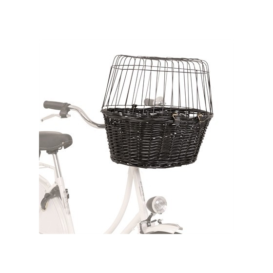 Trixie Wilgen Fietsmand Voorop Zwart Met Kussen En Kap 50X41X35 CM