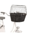 Trixie Wilgen Fietsmand Voorop Zwart Met Kussen En Kap 50X41X35 CM