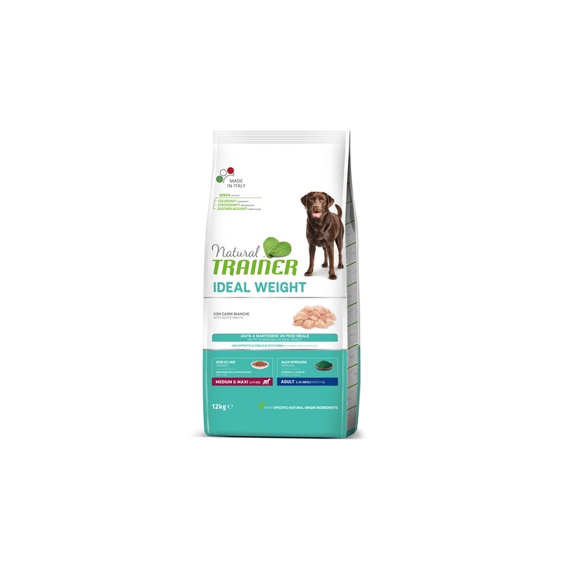 Natural Trainer - Ideal Weight Adult Medium / Maxi White Meat. 12 KG