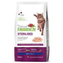 Natural Trainer - Cat Sterilised White Meat. 1,5 KG