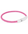 Trixie Lichtgevende Halsband Hond Flash Usb Tpu / Nylon Roze 65X0,7 CM