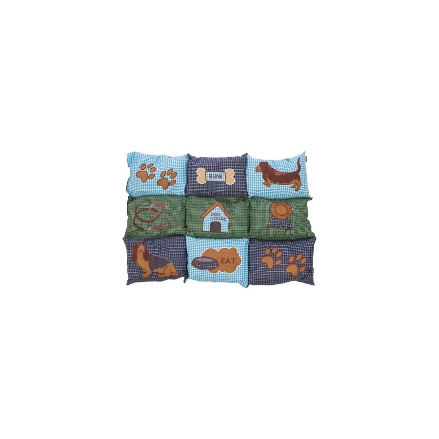 Trixie Hondenkussen Patchwork Blauw / Groen 80X55X3 CM