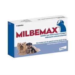 Milbemax - Tablet Ontworming Puppy / Kleine Hond, 0,5-10 KG. 4 Tabletten
