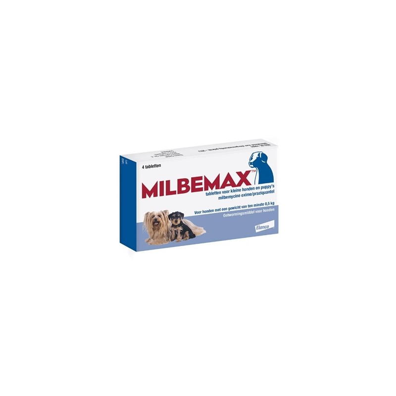 Milbemax - Tablet Ontworming Puppy / Kleine Hond, 0,5-10 KG. 4 Tabletten