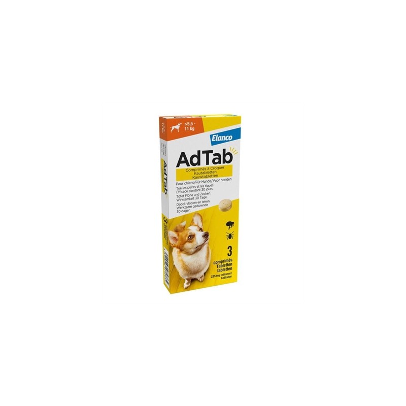 Adtab - Kauwtablet Hond 5,5-11 KG. 3 Tabletten