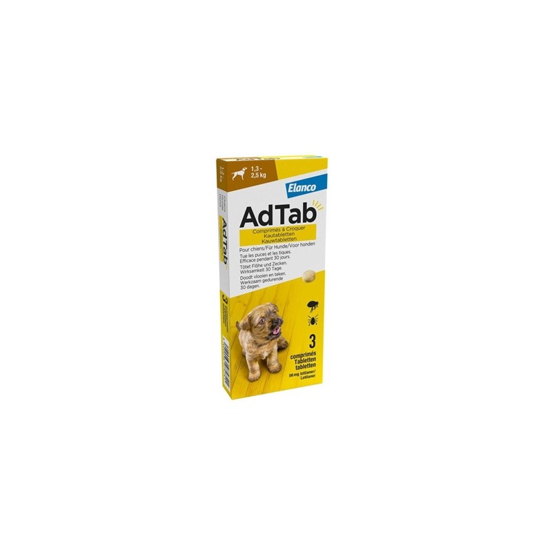 Adtab - Kauwtablet Hond 1,3-2,5 KG. 3 Tabletten