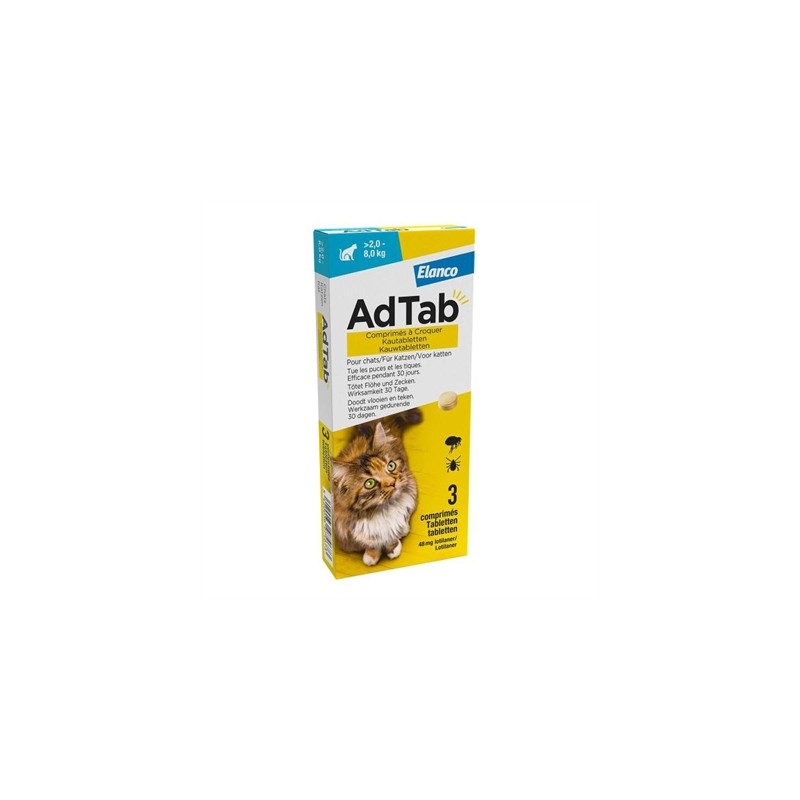 Adtab - Kauwtablet Kat 2-8 KG. 3 Tabletten