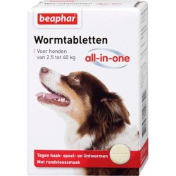 Beaphar - Wormtablet All-In-One Hond 2,5-40 KG. 4 Tabletten