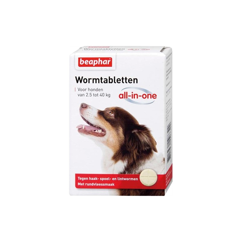 Beaphar - Wormtablet All-In-One Hond 2,5-40 KG. 4 Tabletten