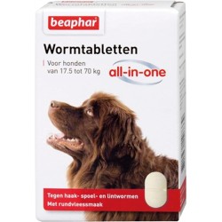 Beaphar - Wormtablet All-In-One Hond 17,5-70 KG. 2 Tabletten