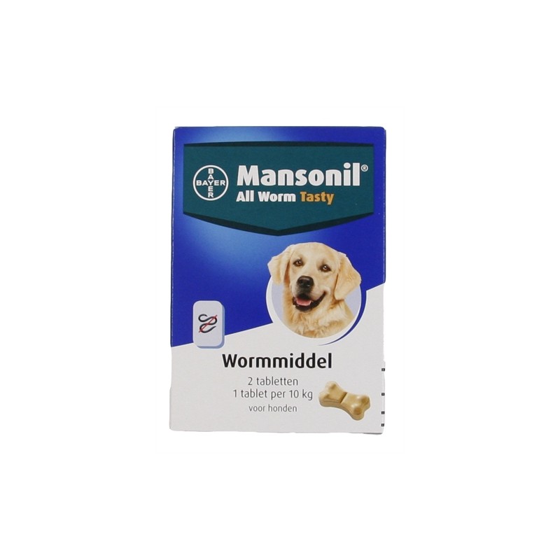 Mansonil - Hond All Worm Tasty Tabletten. 2 Stuks