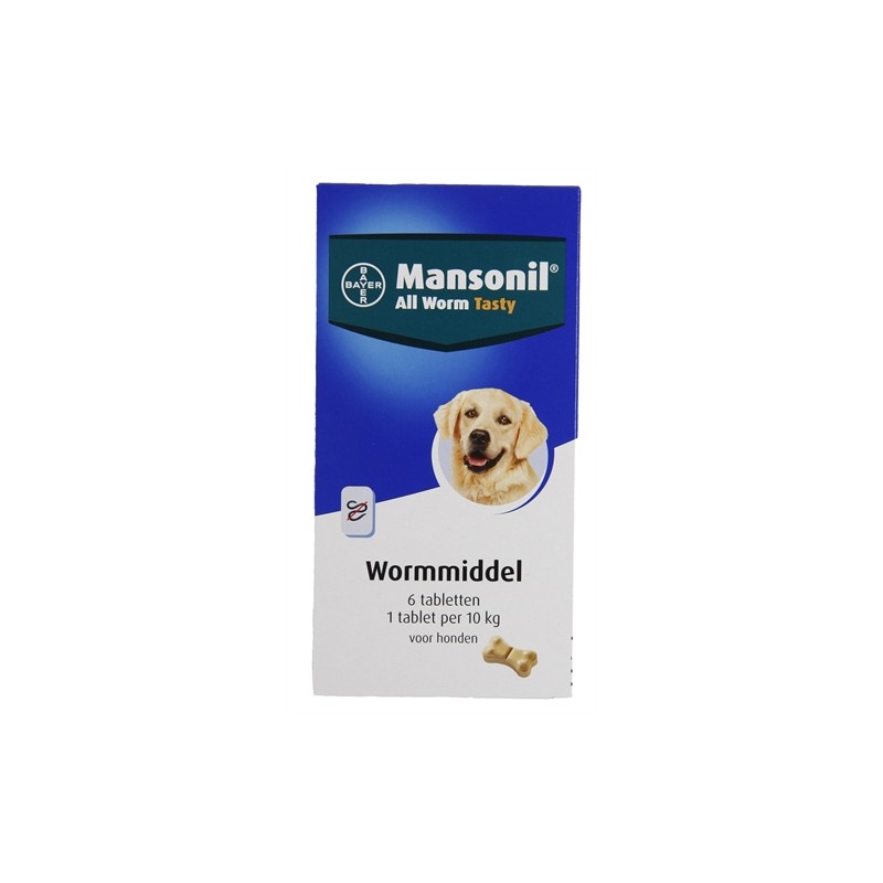 Mansonil - Hond All Worm Tabletten. 6 Stuks