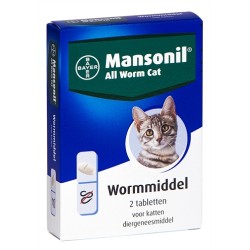 Mansonil - Kat All Worm Tabletten. 2 Stuks