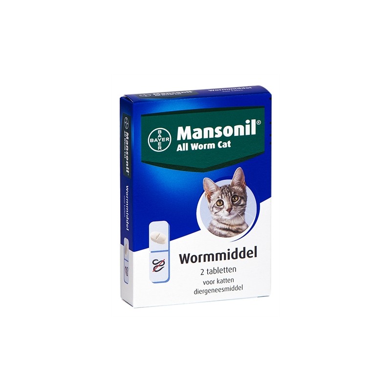 Mansonil - Kat All Worm Tabletten. 2 Stuks