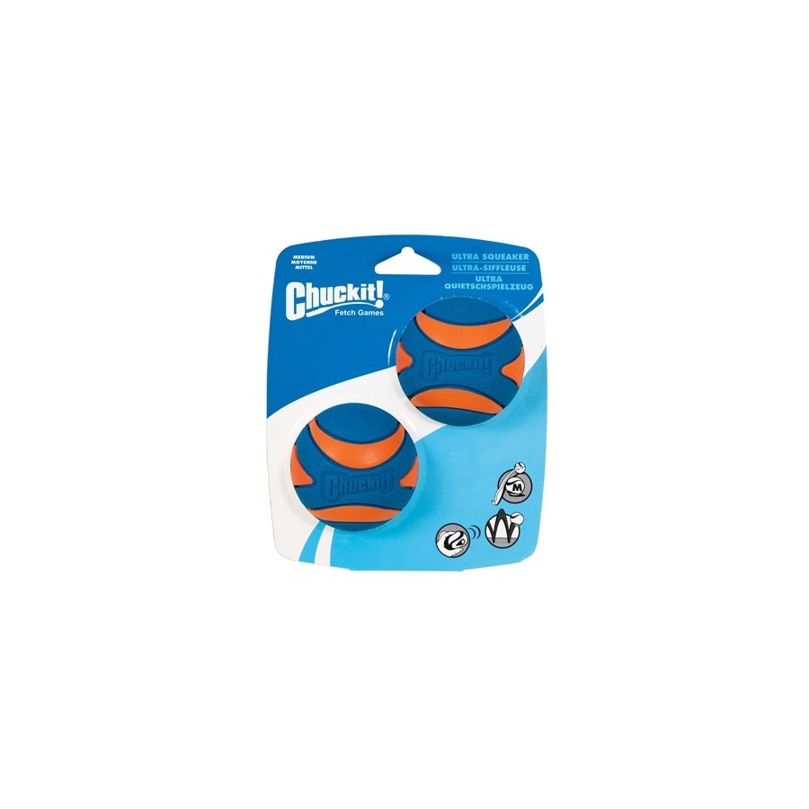 Chuckit Ultra Squeaker Bal MEDIUM 6 CM 2 ST
