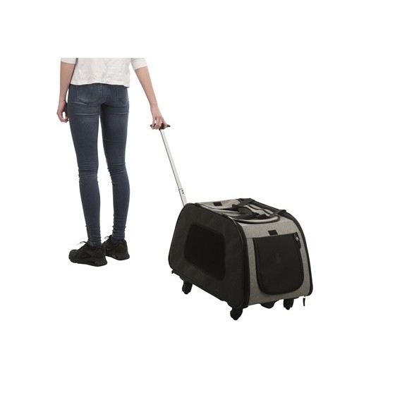 Trixie Reismand Trolley Zwart / Lichtgrijs 67X34X43 CM