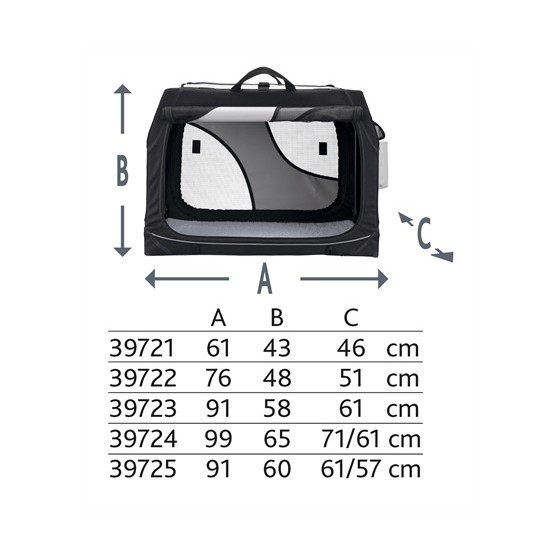 Trixie Reismand Vario Zwart / Grijs 61X43X46 CM